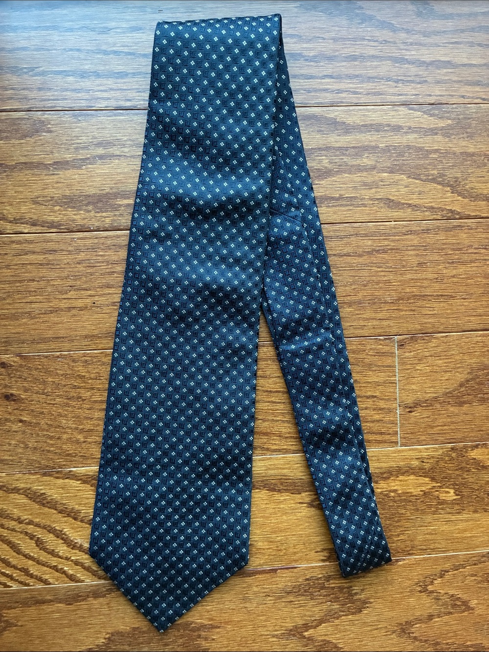 Brooks Brothers Classic Dark Navy Silk Tie with Micro Pattern